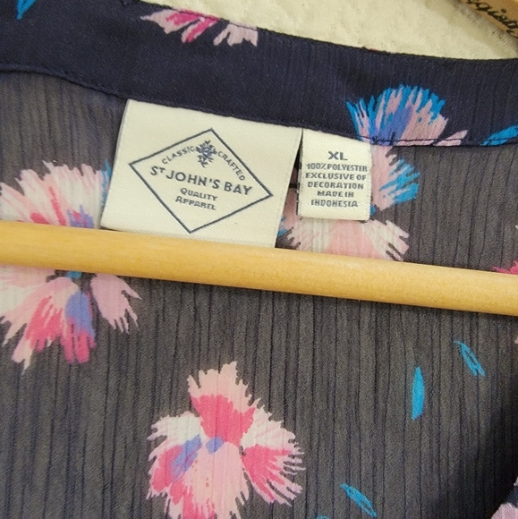 St. John's Bay Floral Sheer Women's Tunic Top Size XL - Picture 8 of 14